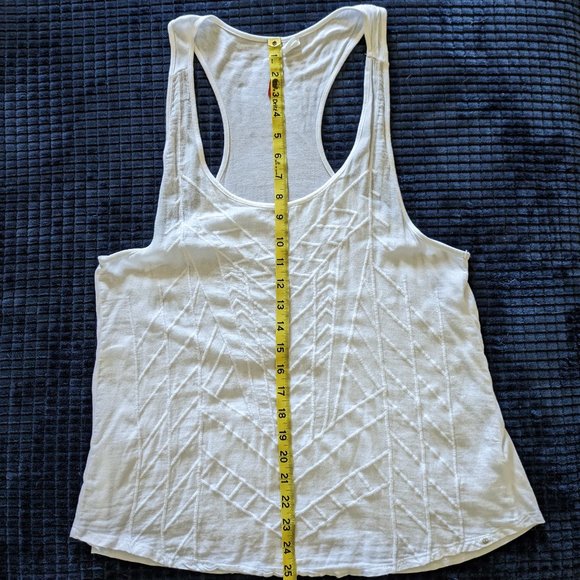 Element white embroidered viscose/cotton boho racerback top Sz M/L - Picture 9 of 9